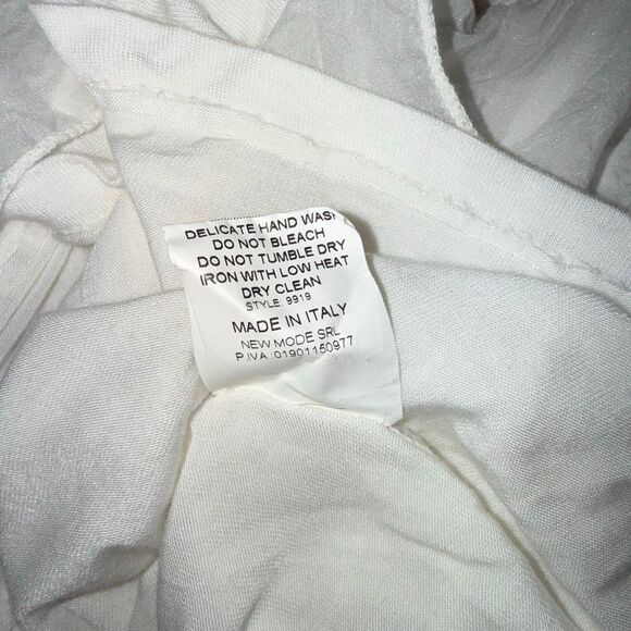 Made in Italy 100% Silk Lace Boho Blouse Sheer Bell Sleeve Peasant Top Romantic - Picture 14 of 15